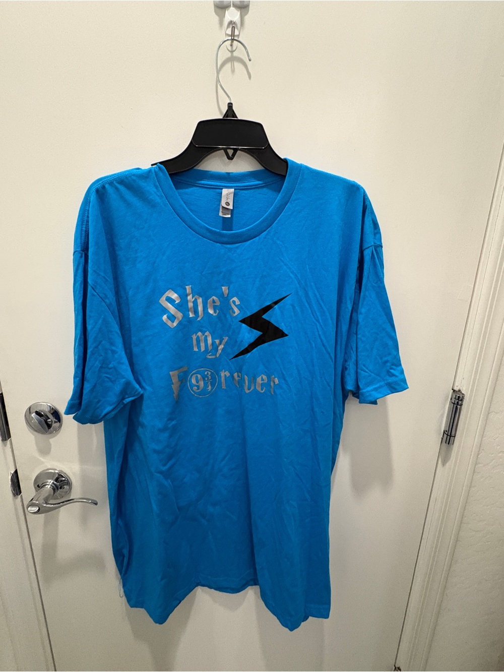 Next Level Apparel Bright Blue Graphic Short Sleeve Tee Harry Potter inspired